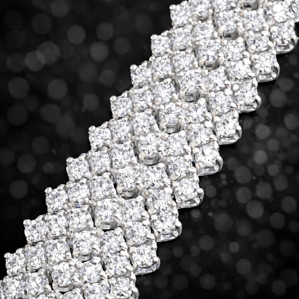 Suzanne Somers Cz Massive Tennis Statement Bracelet Sterling Silver Vintage Hsn 250$